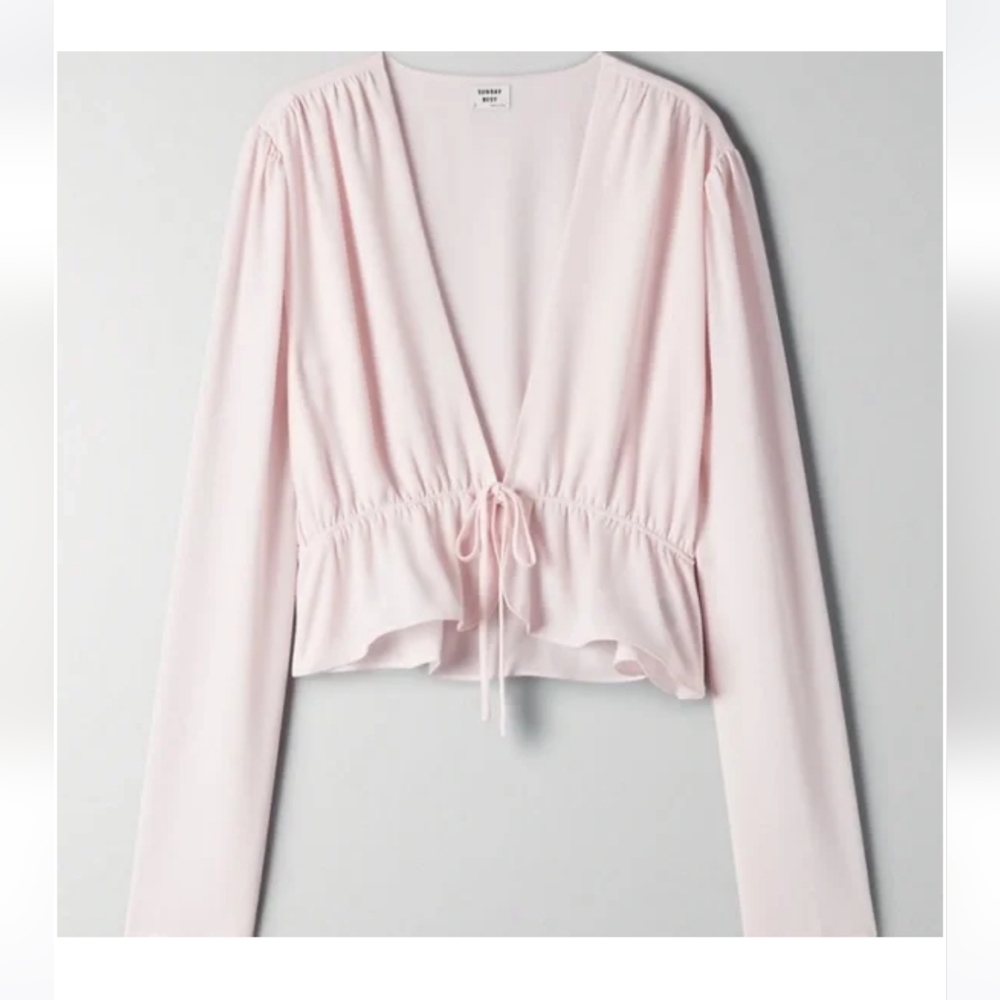Aritzia Sunday Best Front Tie Blouse